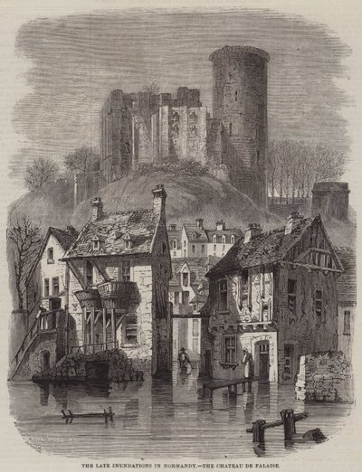 The Late Inundations in Normandy, the Chateau de Falaise by Felix Thorigny